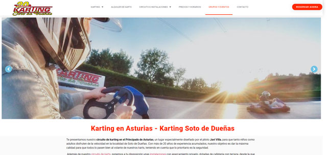 Web del Karting soto de dueñas